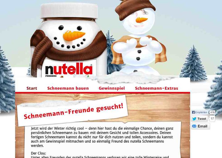 nutella - Schneemannglas - Webspecial nutella - Schneemannglas - Webspecial